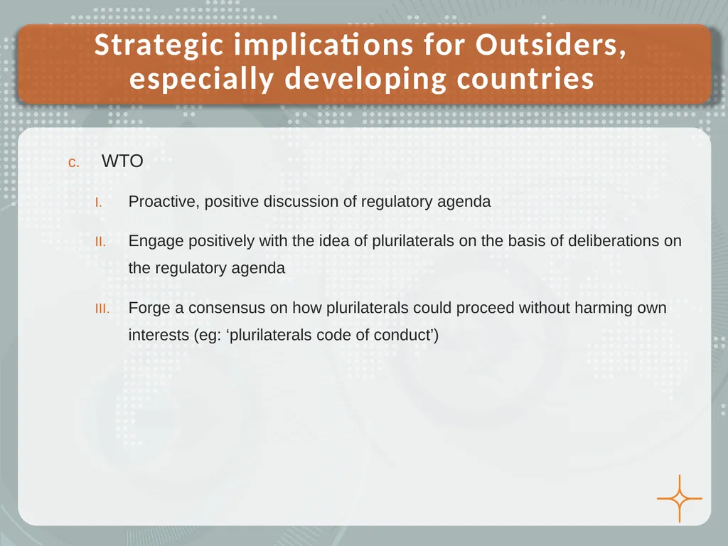 Mega-regional Trade Agreements and Outsiders, - slide 19 of 21