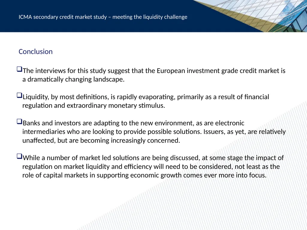 ICMA secondary credit market study: meeting the - slide 17 of 20