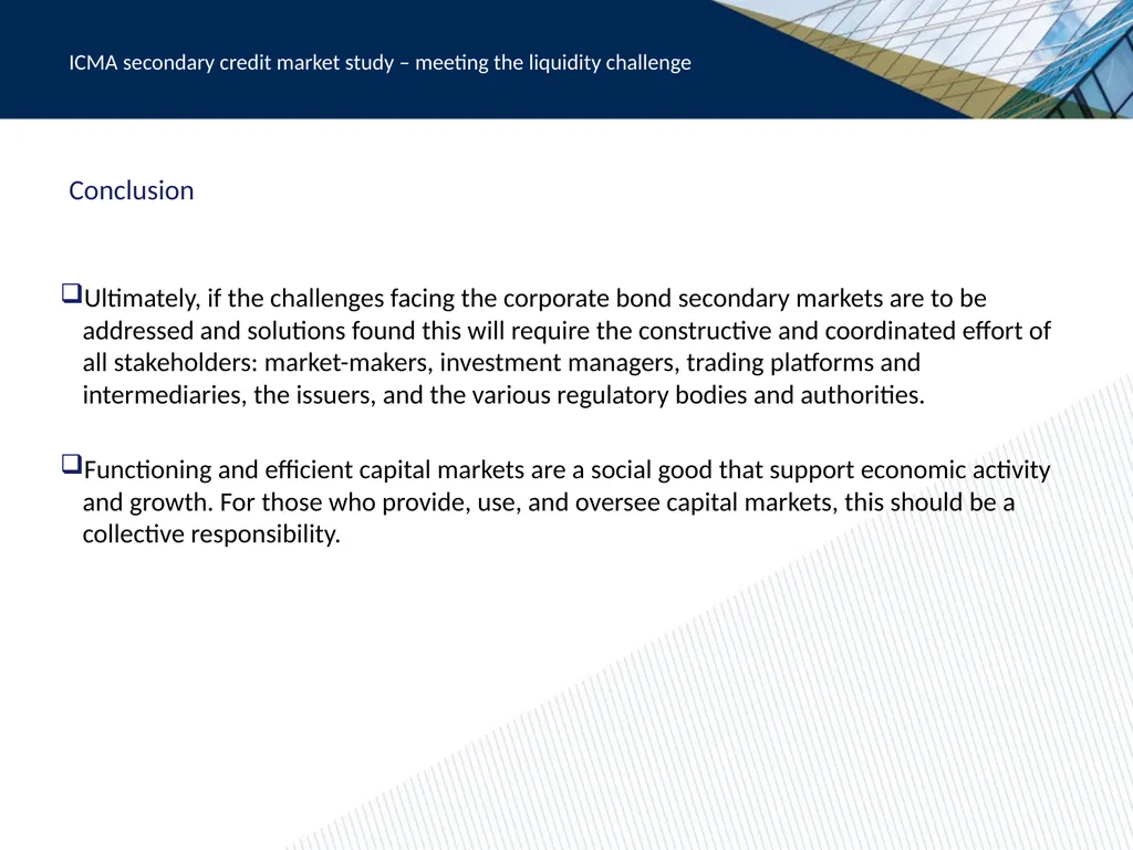 ICMA secondary credit market study: meeting the - slide 18 of 20