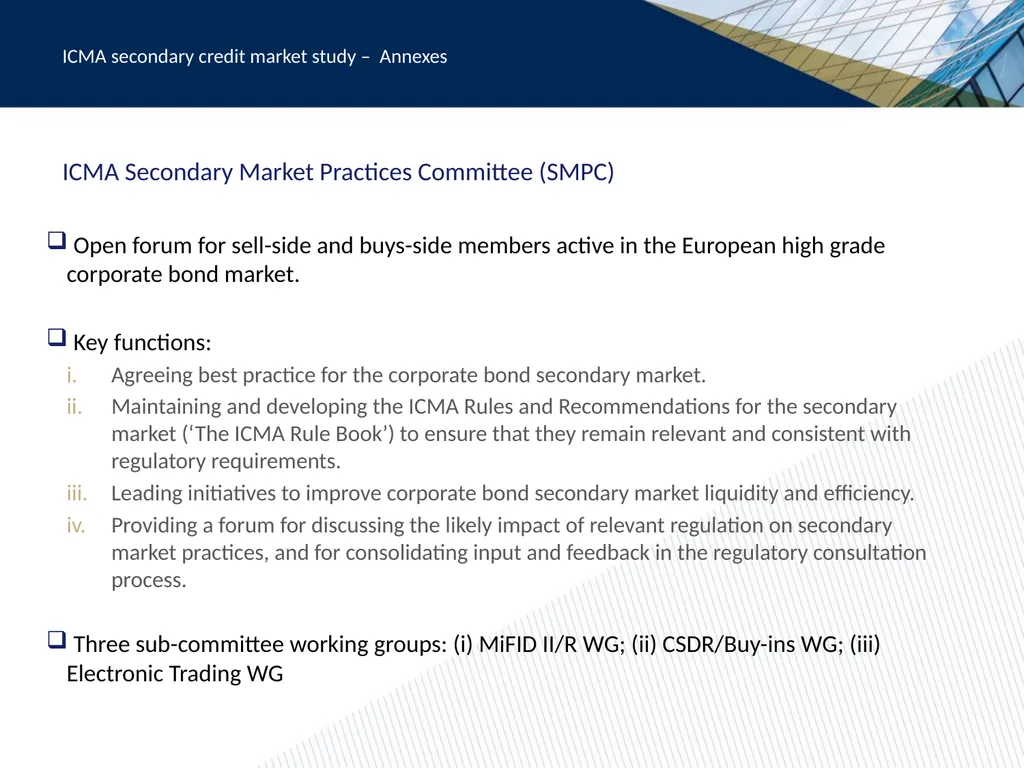 ICMA secondary credit market study: meeting the - slide 19 of 20