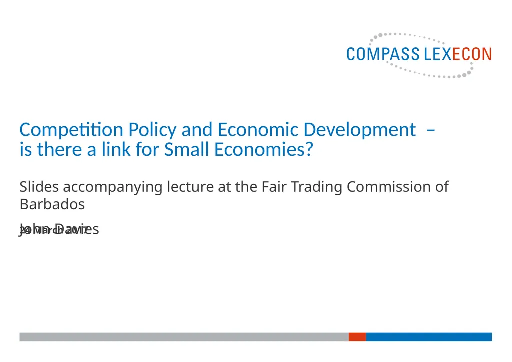 Competition Policy and Economic Development – is