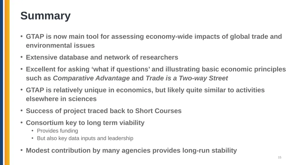 The Global Trade Analysis Project (GTAP): Data, - slide 15 of 22