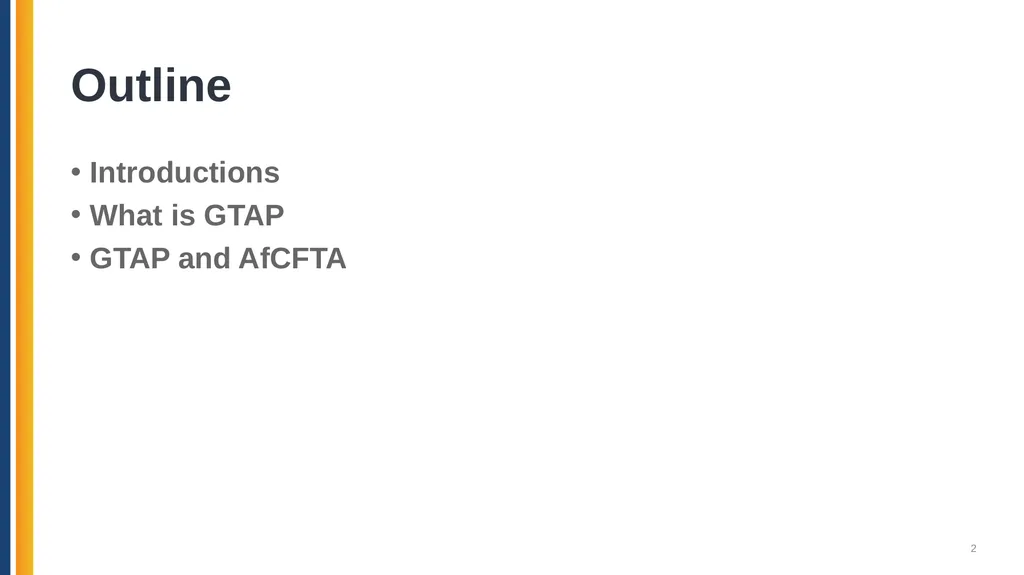 The Global Trade Analysis Project (GTAP): Data, - slide 2 of 22