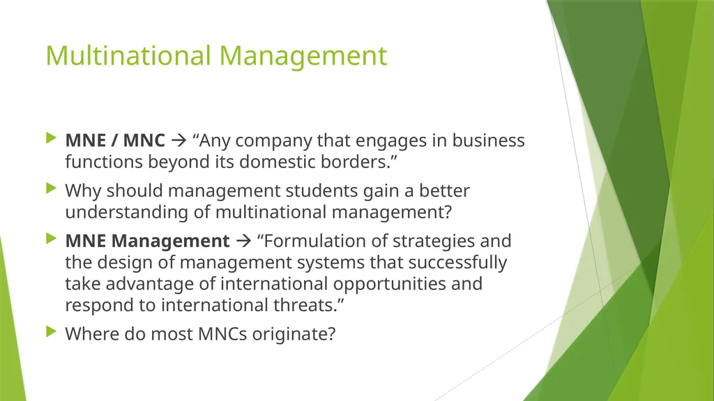 International Management: Multinationals in a - slide 2 of 7