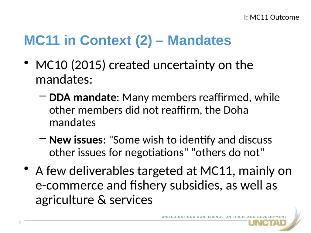 Multilateral Trade Negotiations After MC11 4 May - slide 5 of 22