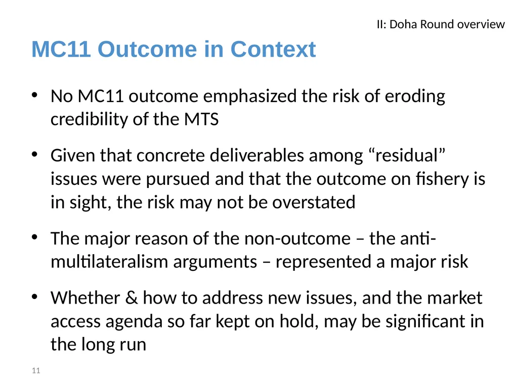 Multilateral Trade Negotiations After MC11 4 May - slide 11 of 22