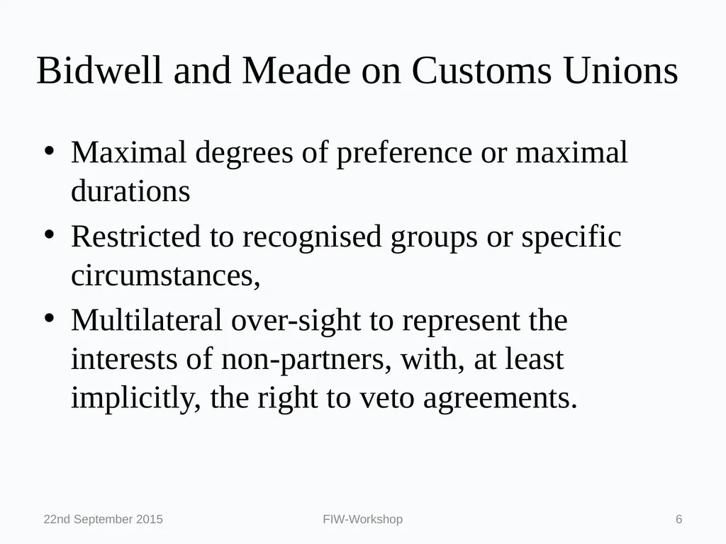 Regionalism and the WTO: Political Economy on a - slide 6 of 24