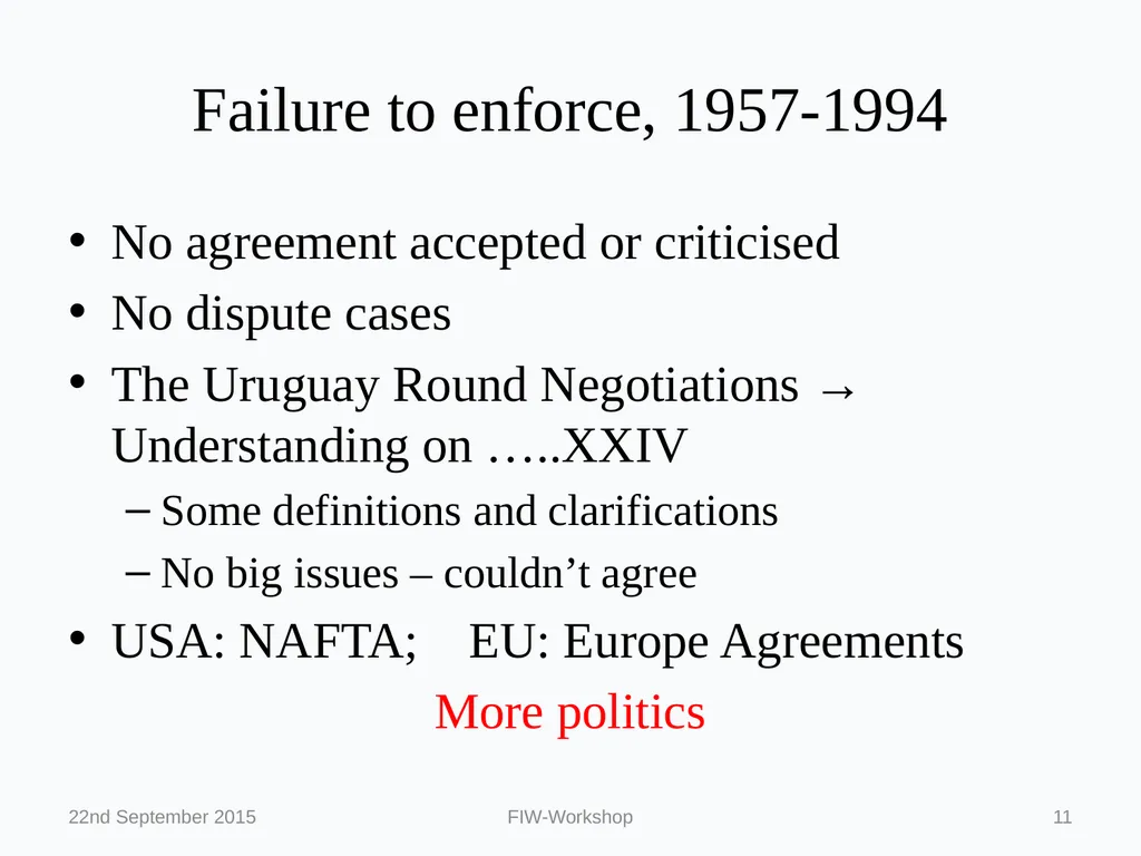 Regionalism and the WTO: Political Economy on a - slide 11 of 24