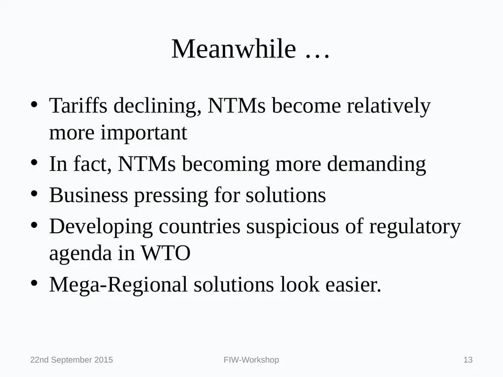 Regionalism and the WTO: Political Economy on a - slide 13 of 24