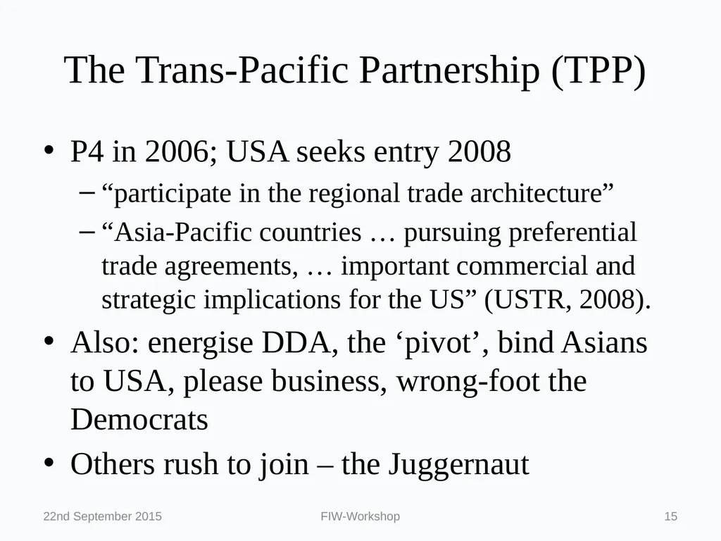 Regionalism and the WTO: Political Economy on a - slide 15 of 24