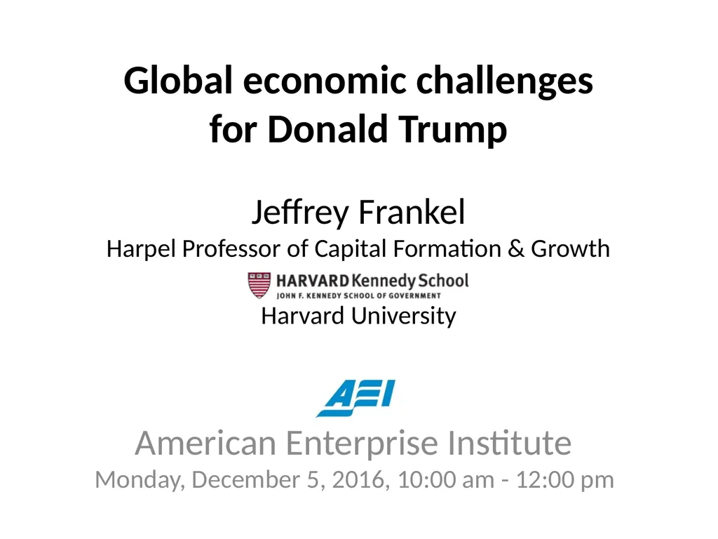 Global economic challenges for Donald Trump