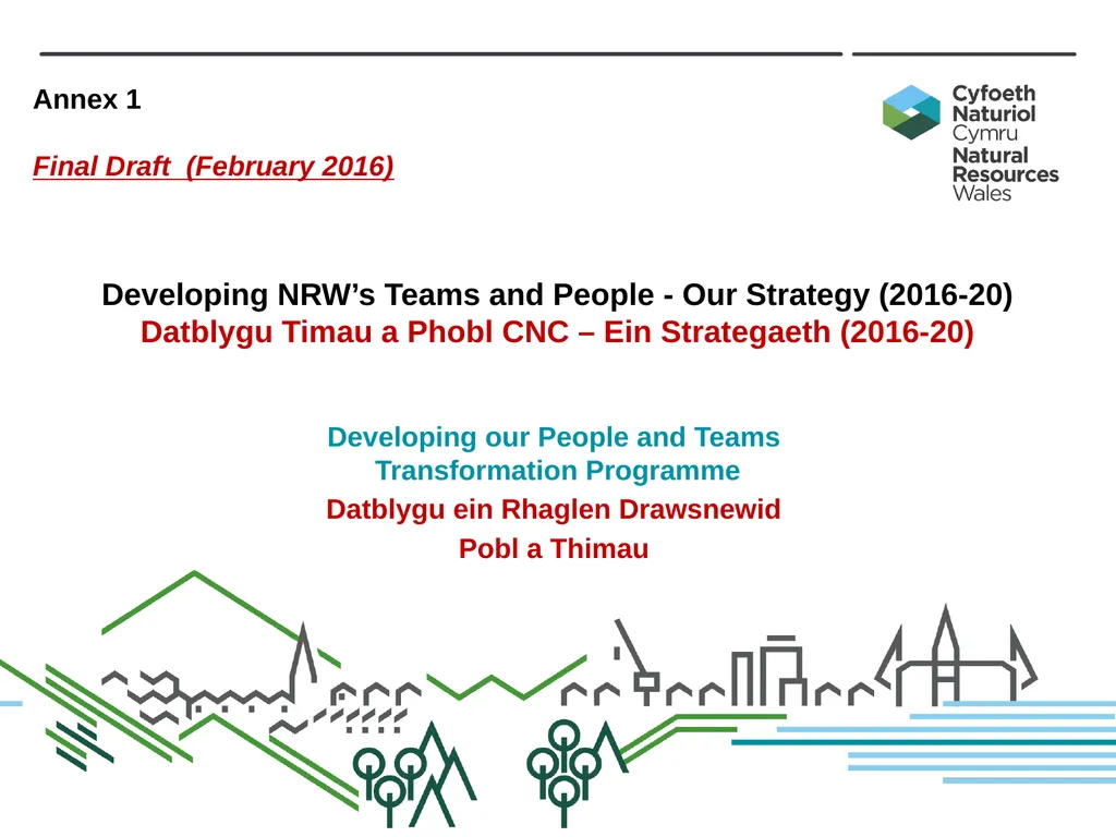 Developing NRW’s Teams and People - Our Strategy - slide 1 of 19
