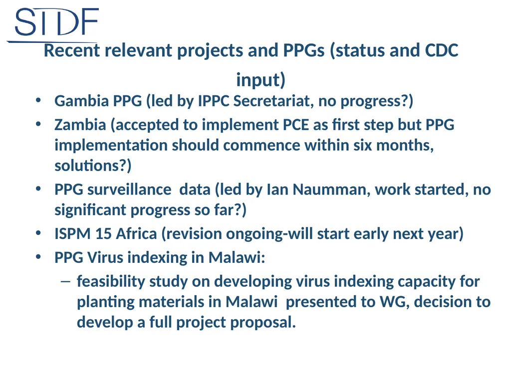 Recent relevant STDF activities Kenza Le Mentec - slide 5 of 8