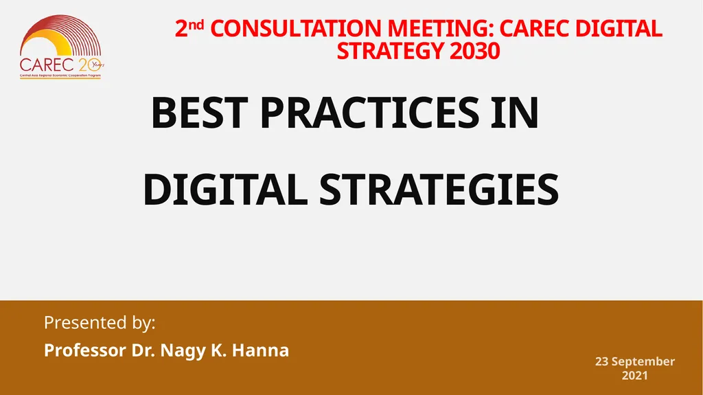2nd CONSULTATION MEETING: CAREC DIGITAL STRATEGY - slide 1 of 17