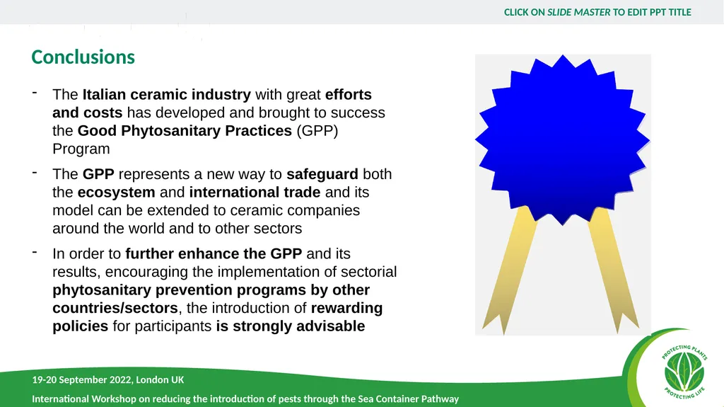 The Good Phytosanitary Practices Program - slide 10 of 12