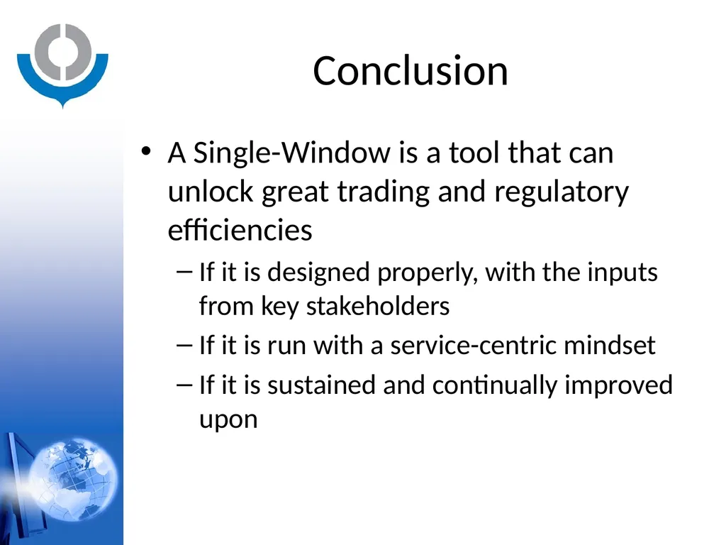 KNOWLEDGE ACADEMY - SINGLE WINDOW - WORLD CUSTOMS - slide 22 of 23
