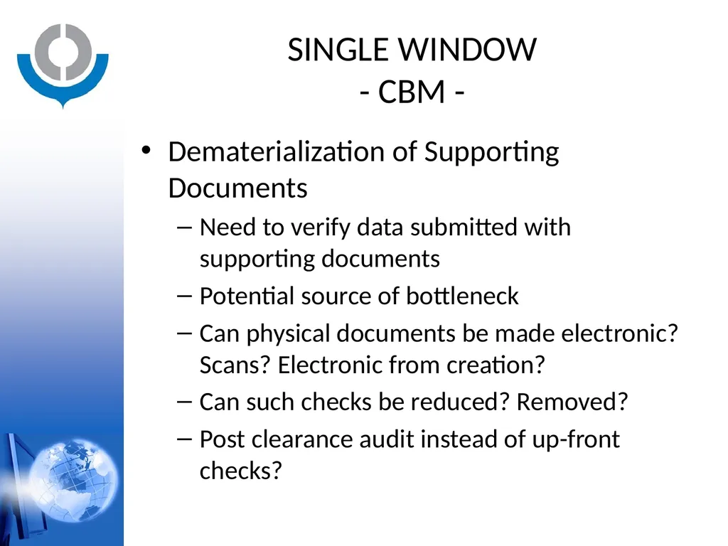 KNOWLEDGE ACADEMY - SINGLE WINDOW - WORLD CUSTOMS - slide 13 of 23