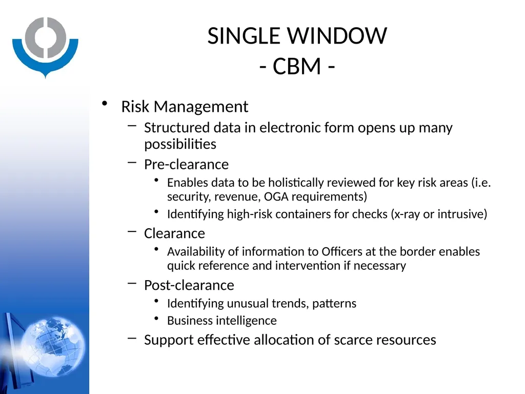 KNOWLEDGE ACADEMY - SINGLE WINDOW - WORLD CUSTOMS - slide 14 of 23