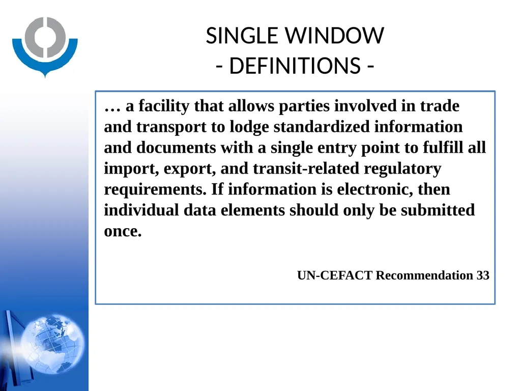 KNOWLEDGE ACADEMY - SINGLE WINDOW - WORLD CUSTOMS - slide 2 of 23