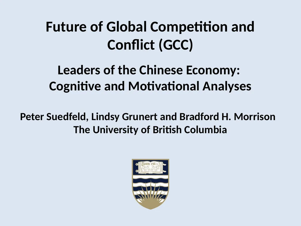 Future of Global Competition and Conflict (GCC) - slide 1 of 11