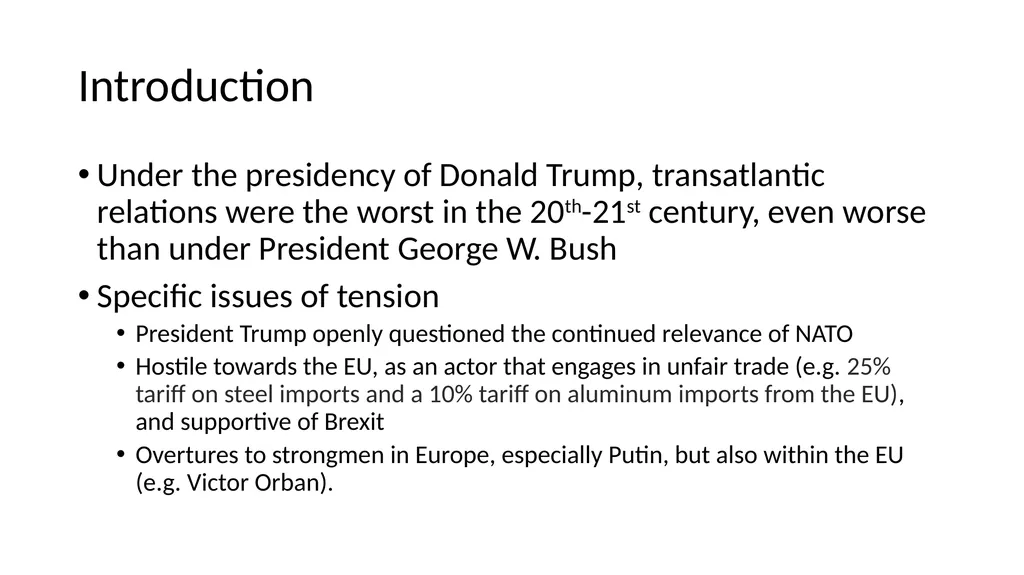 Transatlantic Relations under the Biden Presidency - slide 2 of 16