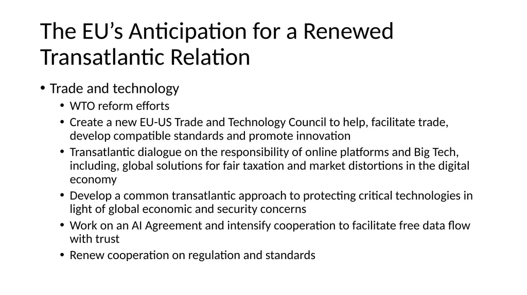 Transatlantic Relations under the Biden Presidency - slide 10 of 16