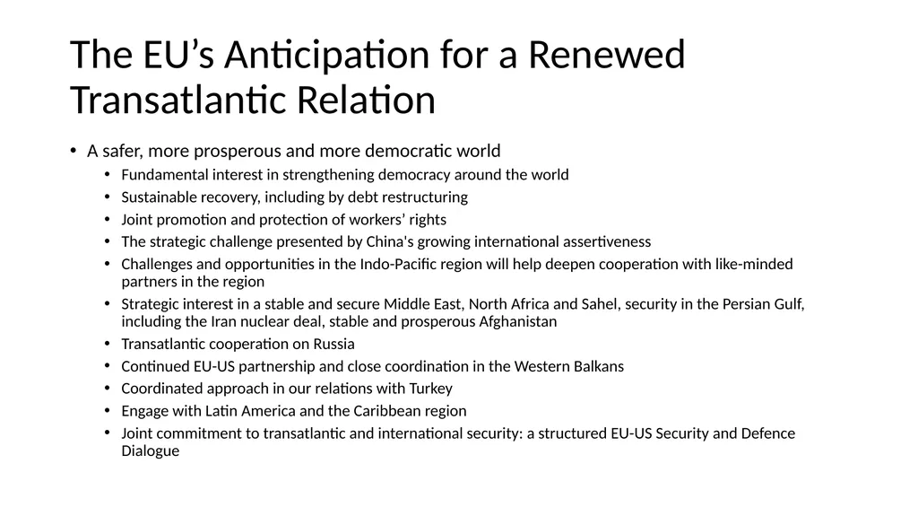 Transatlantic Relations under the Biden Presidency - slide 11 of 16