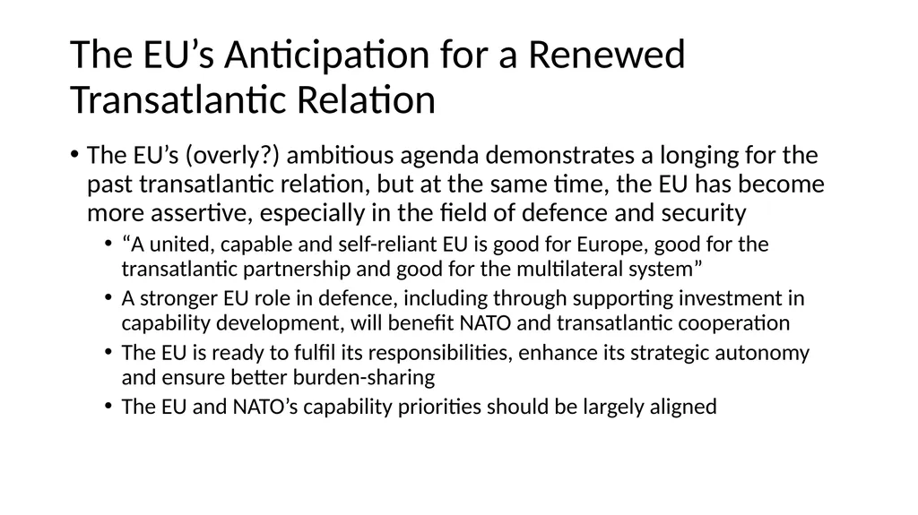 Transatlantic Relations under the Biden Presidency - slide 12 of 16