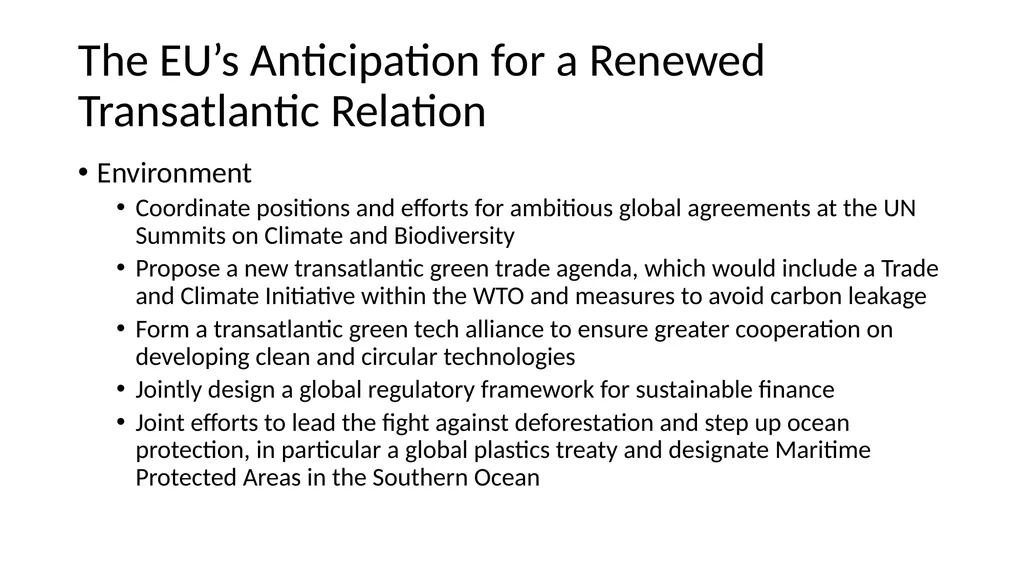Transatlantic Relations under the Biden Presidency - slide 9 of 16