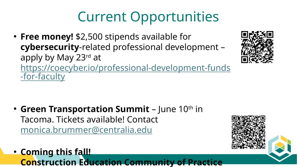 Spring WEC Meeting May 8-9, 2025 Centers of - slide 5 of 9