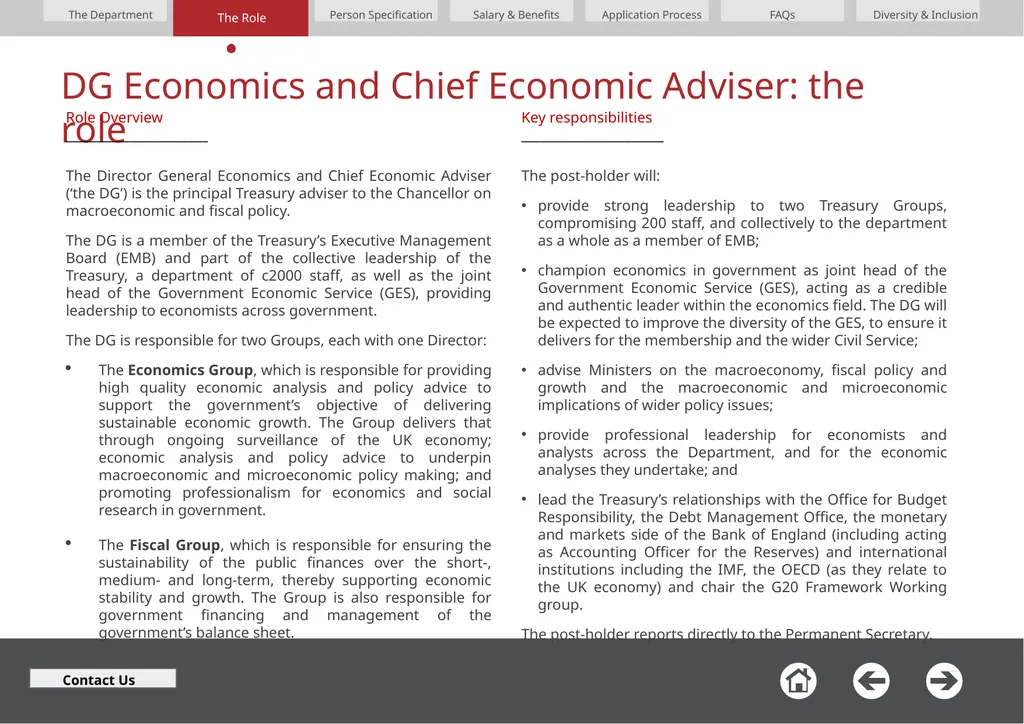 Director General – Economics and Chief Economic - slide 5 of 18