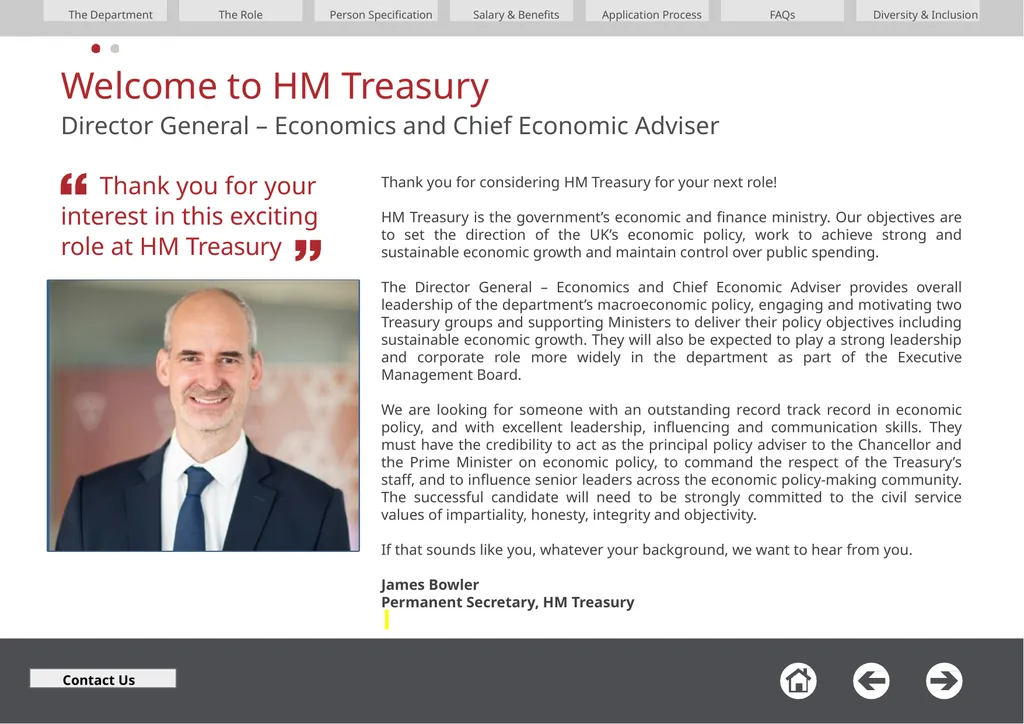 Director General – Economics and Chief Economic - slide 3 of 18