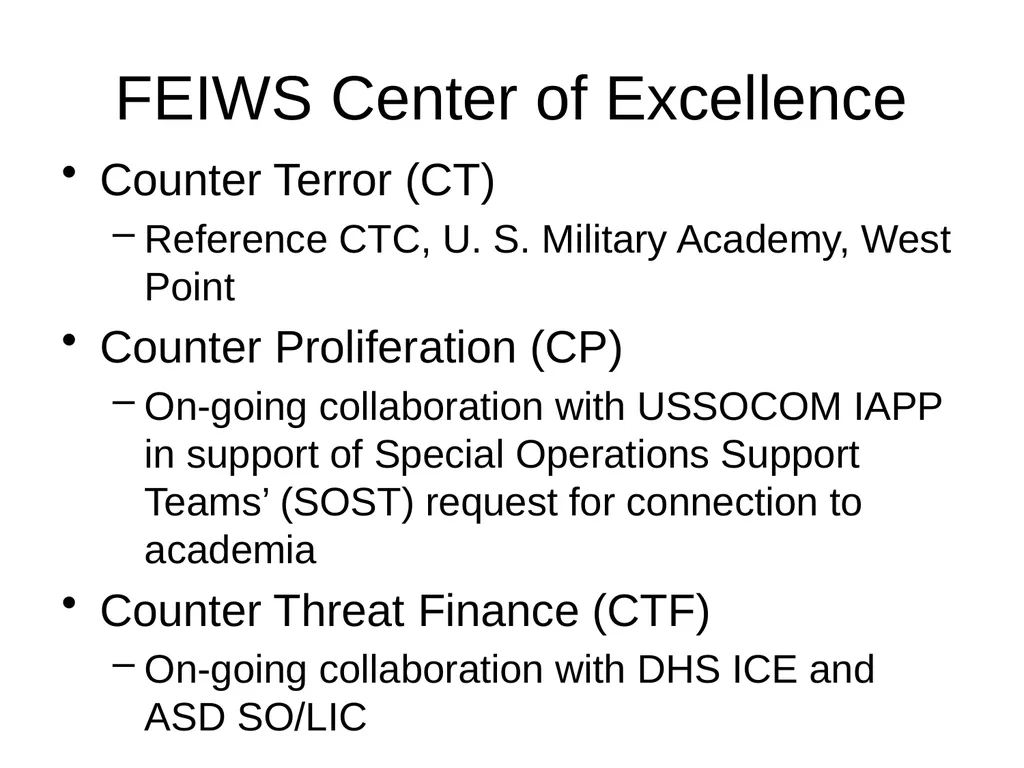FEIWS Concept Brief CAPT Tom Robertson, Senior - slide 10 of 17