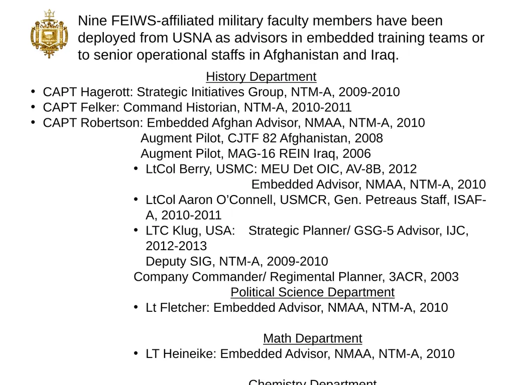 FEIWS Concept Brief CAPT Tom Robertson, Senior - slide 11 of 17