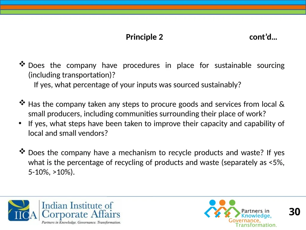BUSINESS RESPONSIBILITY Orientation on NVGs and - slide 30 of 51