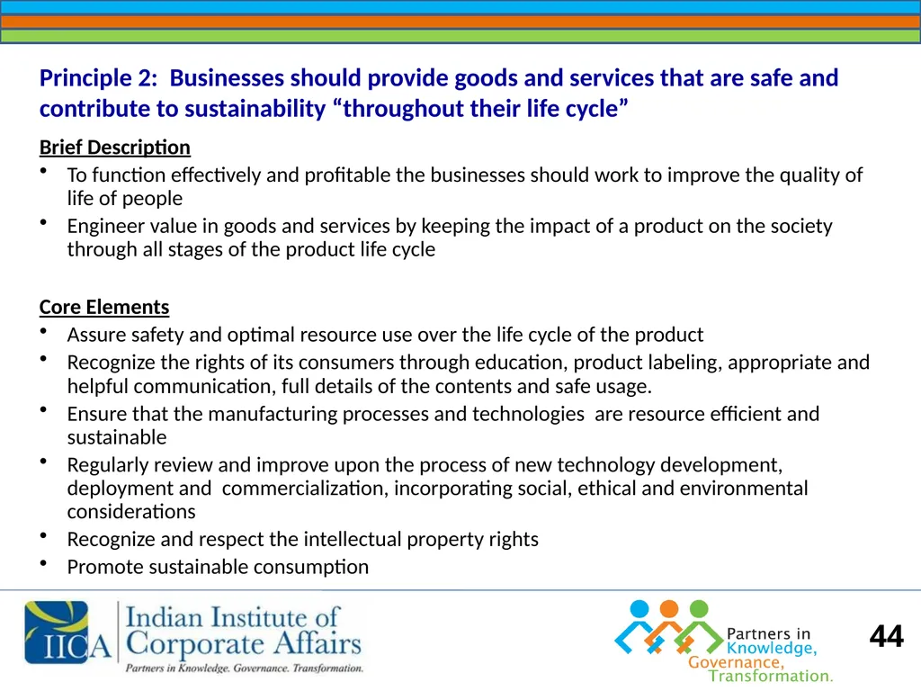 BUSINESS RESPONSIBILITY Orientation on NVGs and - slide 44 of 51