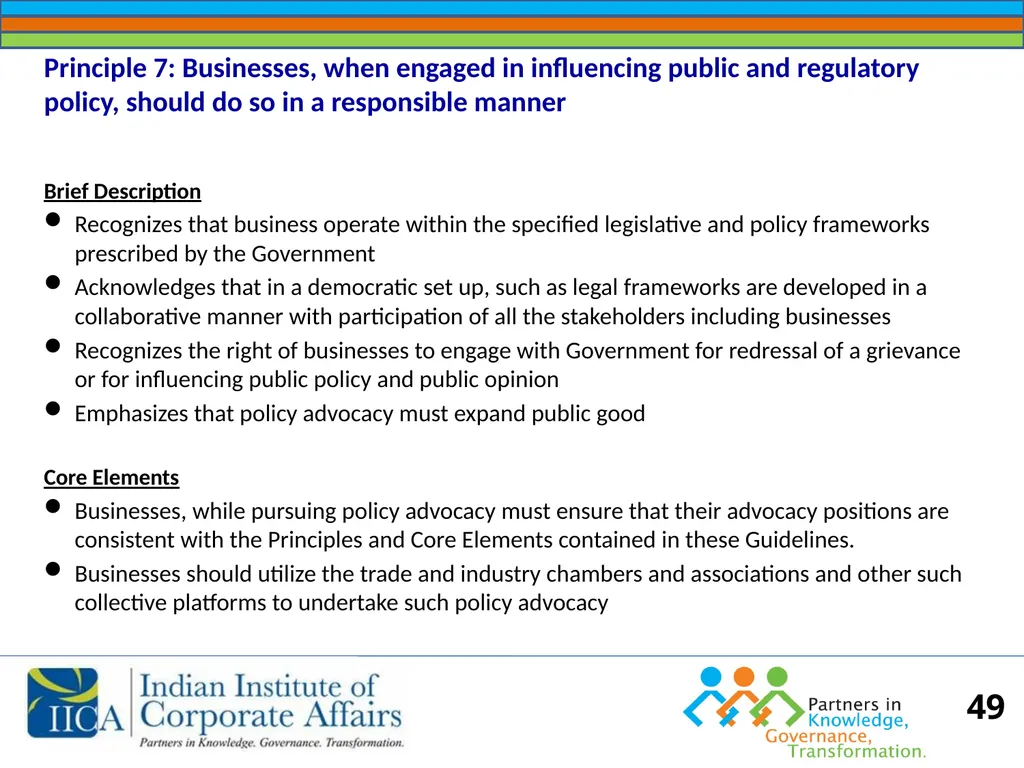 BUSINESS RESPONSIBILITY Orientation on NVGs and - slide 49 of 51