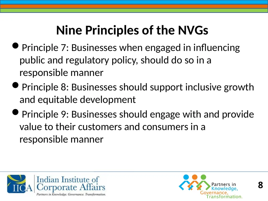 BUSINESS RESPONSIBILITY Orientation on NVGs and - slide 8 of 51