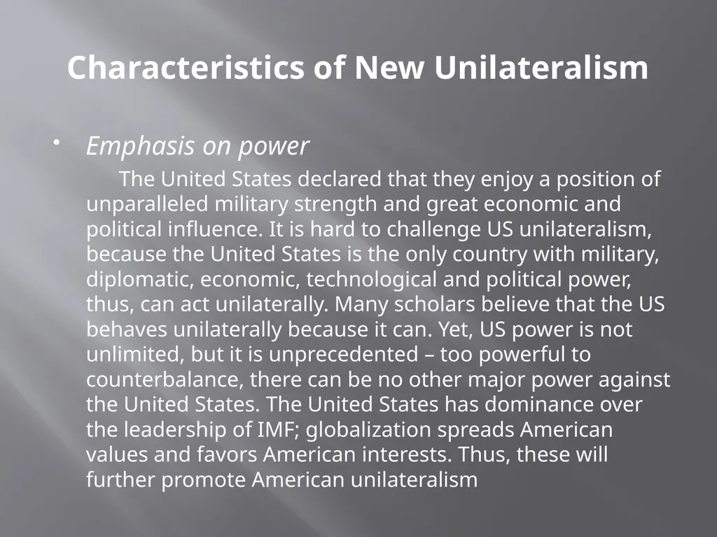 The US Foreign Policy and Unilateralism BY- Rakesh - slide 12 of 16