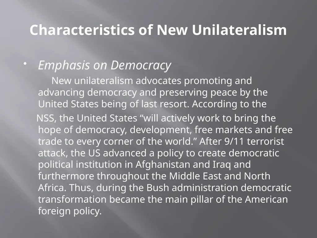The US Foreign Policy and Unilateralism BY- Rakesh - slide 13 of 16