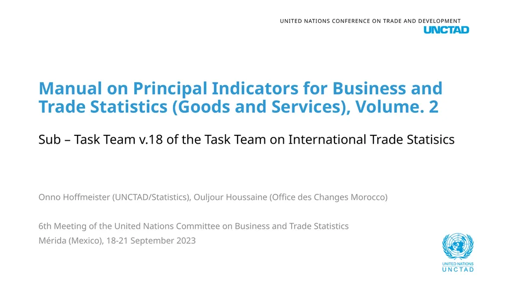 Manual on Principal Indicators for Business and - slide 1 of 13