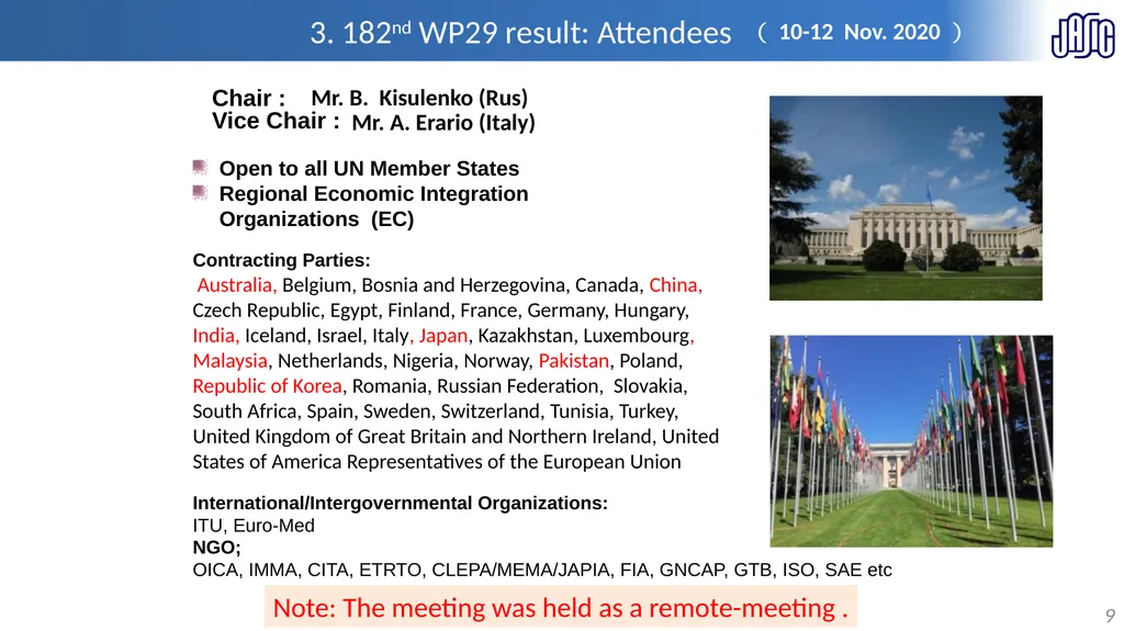 Information on WP.29 activities 26th, 27th Jan. - slide 9 of 13
