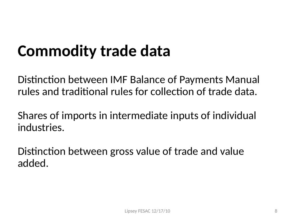 Report on the State of Available Data for the - slide 8 of 16