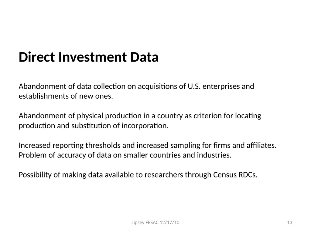 Report on the State of Available Data for the - slide 13 of 16