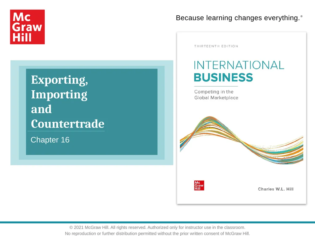 Exporting, Importing and Countertrade Chapter 16 © - slide 1 of 44