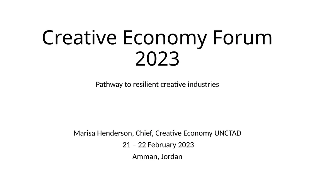 Creative Economy Forum 2023 Pathway to resilient