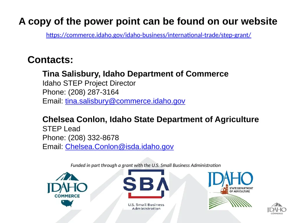 Program Overview State Trade Expansion Program - slide 16 of 17