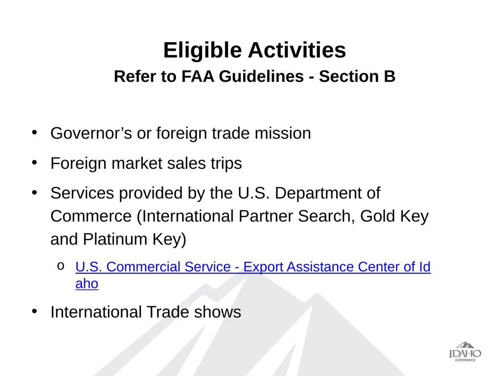 Program Overview State Trade Expansion Program - slide 7 of 17