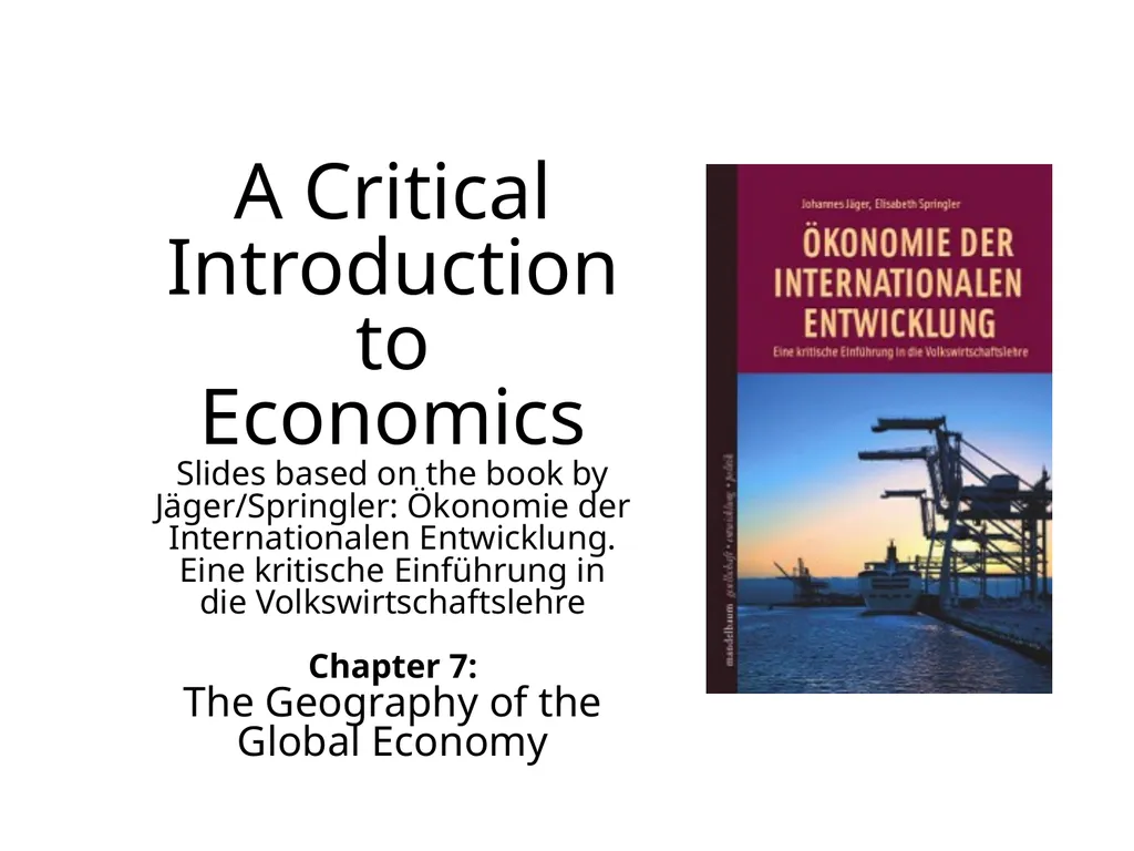 A Critical Introduction to Economics Slides based - slide 1 of 18