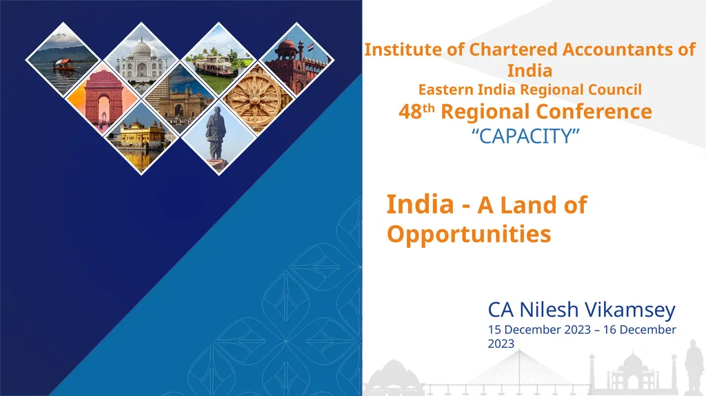 India - A Land of Opportunities CA Nilesh Vikamsey